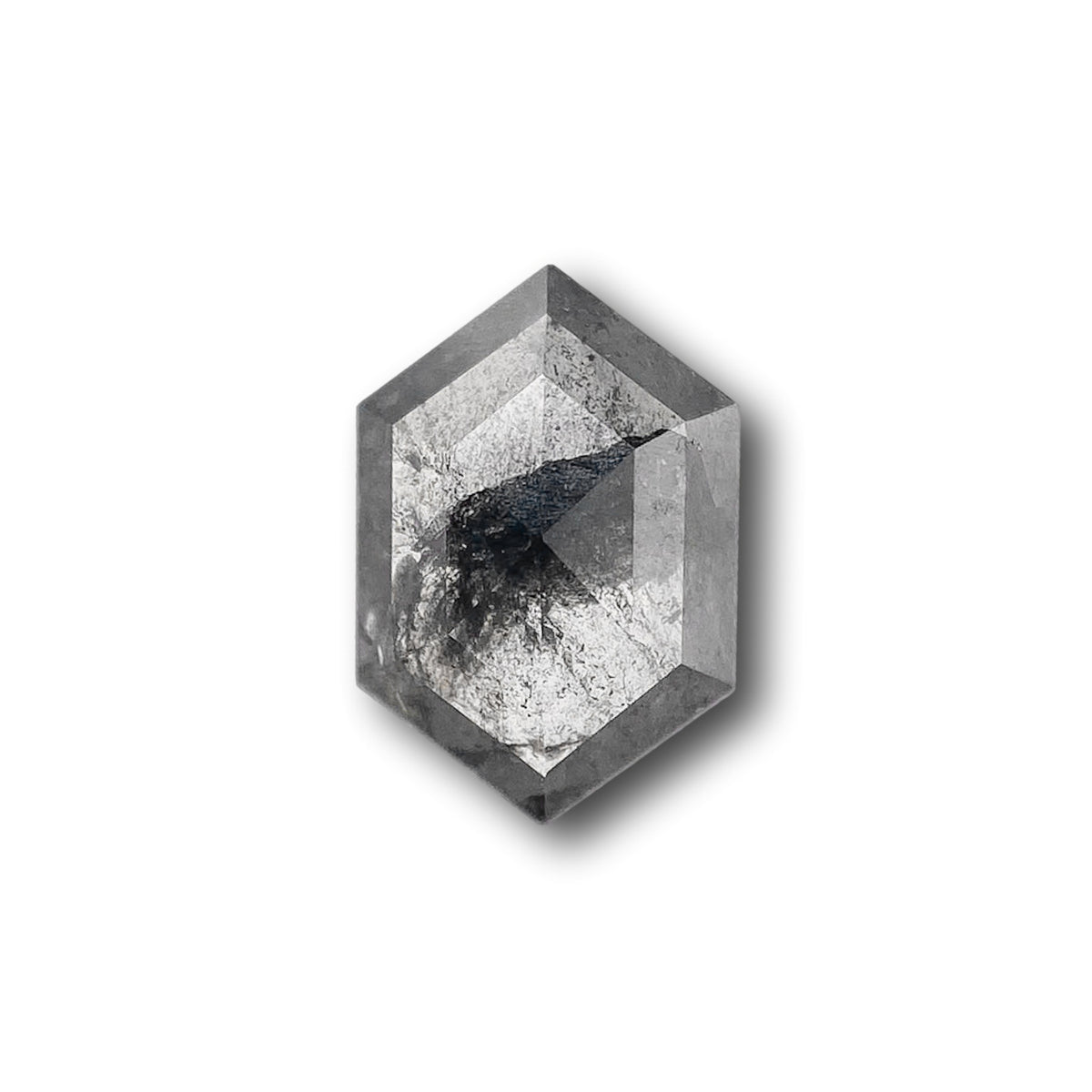 0.94ct | Salt & Pepper Hexagon Shape Rose Cut Diamond