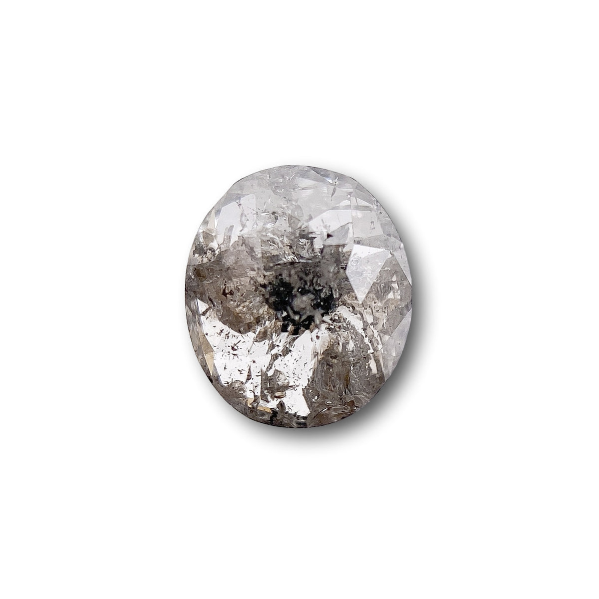 0.73ct | Salt & Pepper Oval Shape Rose Cut Diamond