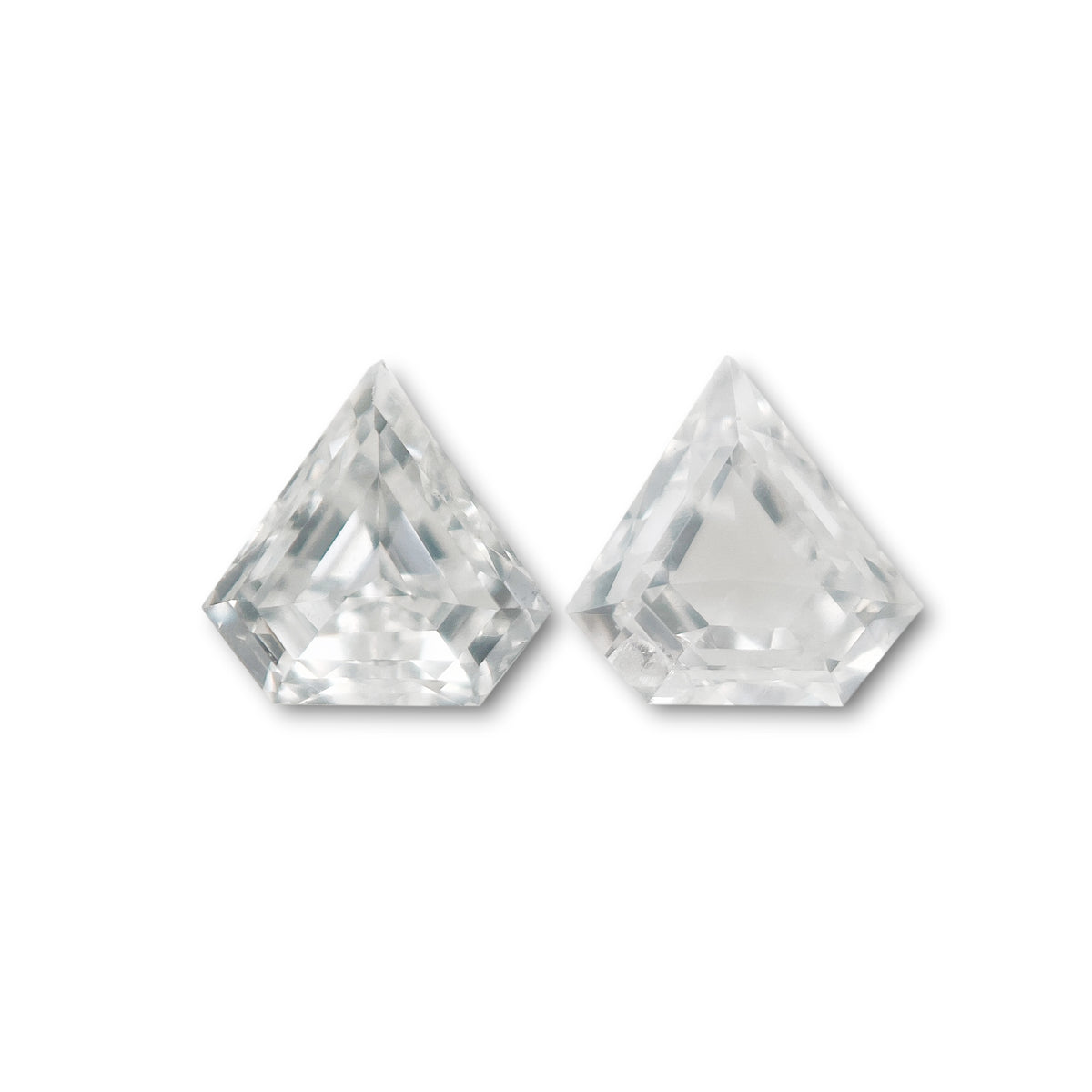 0.19cttw | G-H VS-SI Shield Shape Step Cut Diamond Matched Pair - Modern Rustic Diamond
