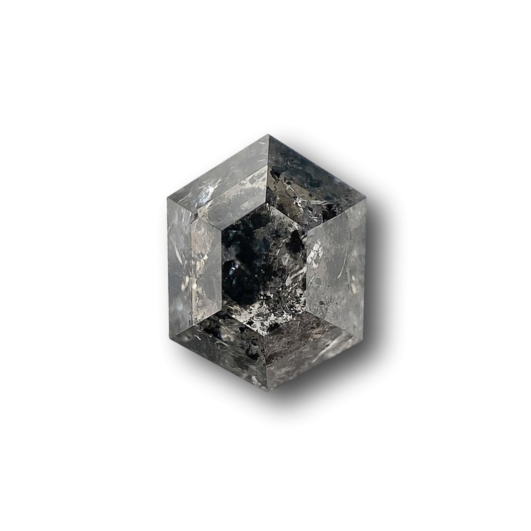 0.67ct | Salt & Pepper Hexagon Shape Rose Cut Diamond