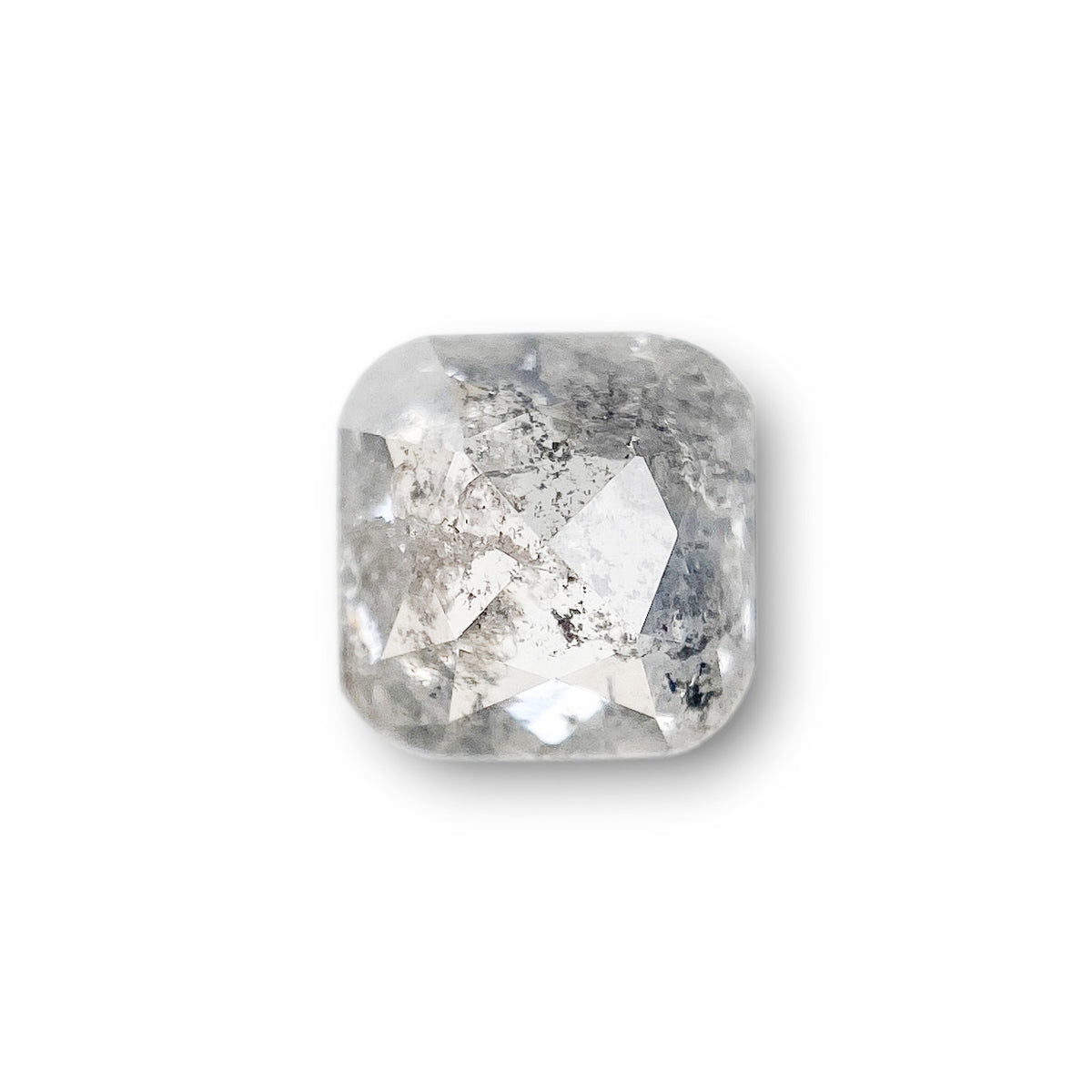 1.01ct | Salt & Pepper Cushion Shape Rose Cut Diamond