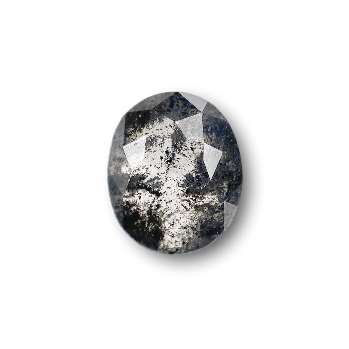 1.10ct | Salt & Pepper Oval Shape Rose Cut Diamond