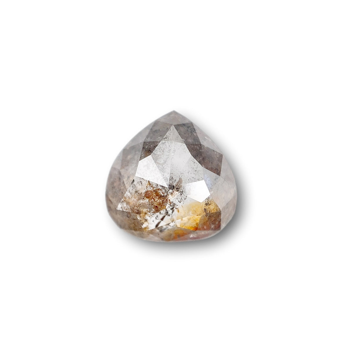 1.49ct | Rustic Orangey Salt & Pepper Pear Shape Rose Cut Diamond