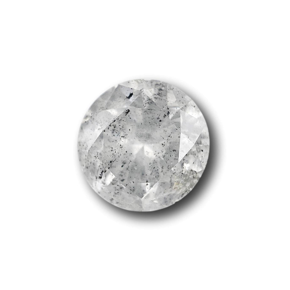 2.98ct | Salt & Pepper Round Shape Brilliant Cut Diamond