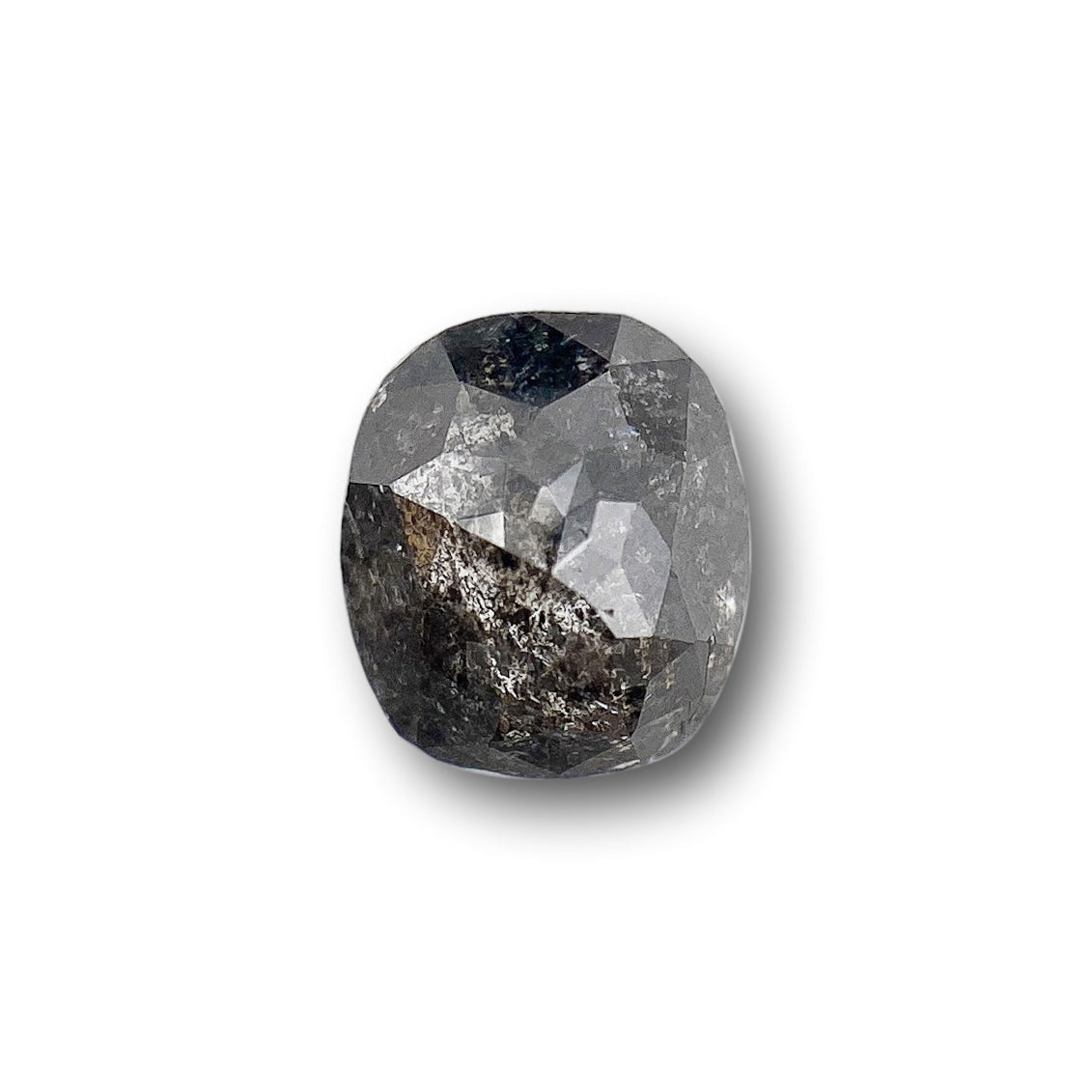 0.80ct | Salt & Pepper Cushion Shape Rose Cut Diamond