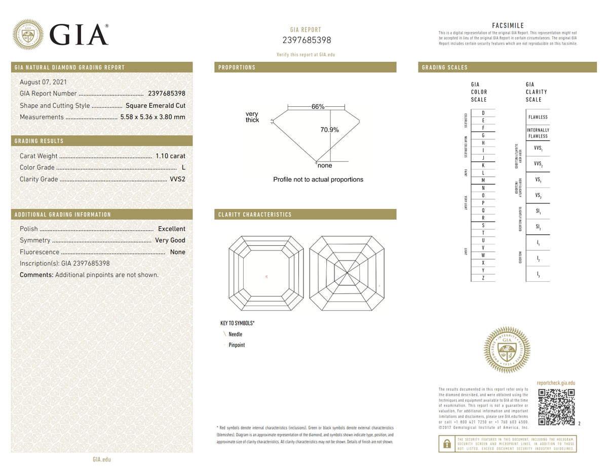 1.10ct | L/VVS2 Asscher Shape Step Cut Diamond (GIA) - Modern Rustic Diamond