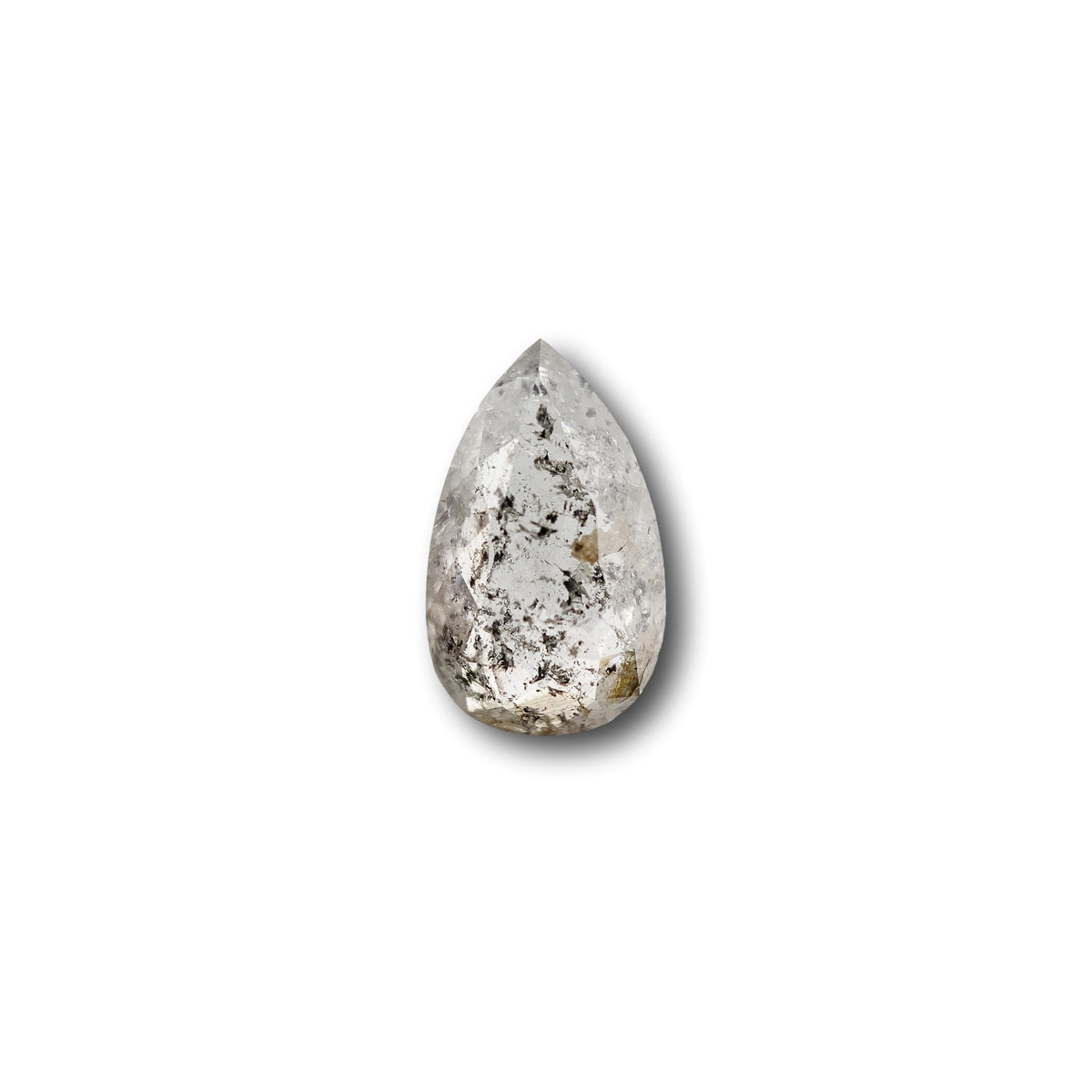 1.10ct | Salt & Pepper Pear Shape Rose Cut Diamond - Modern Rustic Diamond