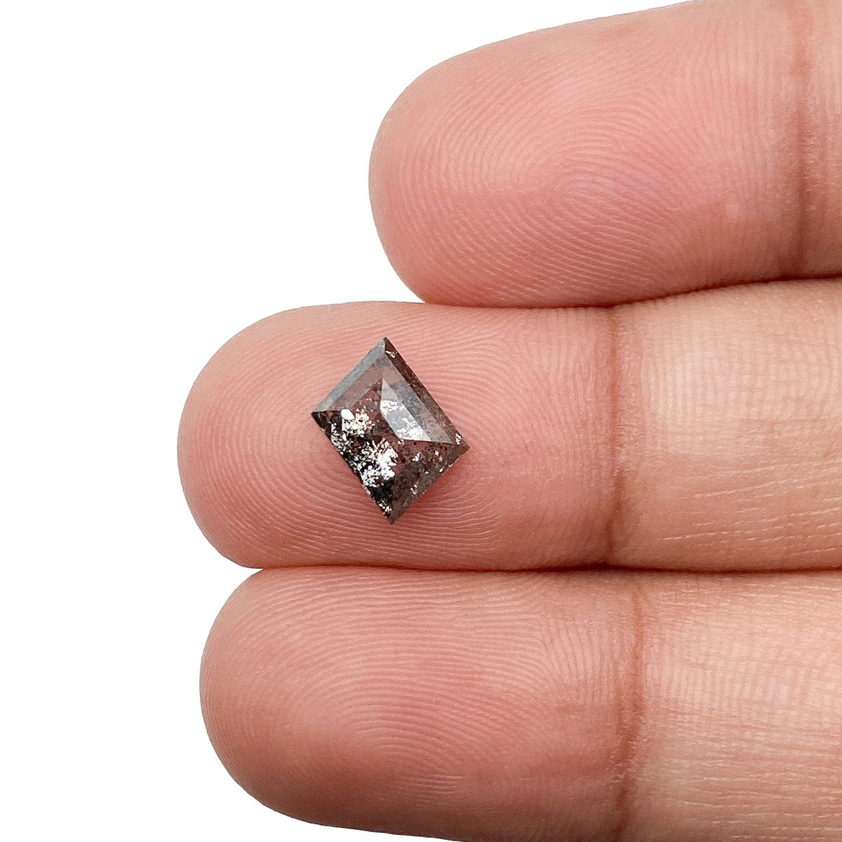 1.10ct | Salt & Pepper Rhomboid Shape Rose Cut Diamond - Modern Rustic Diamond