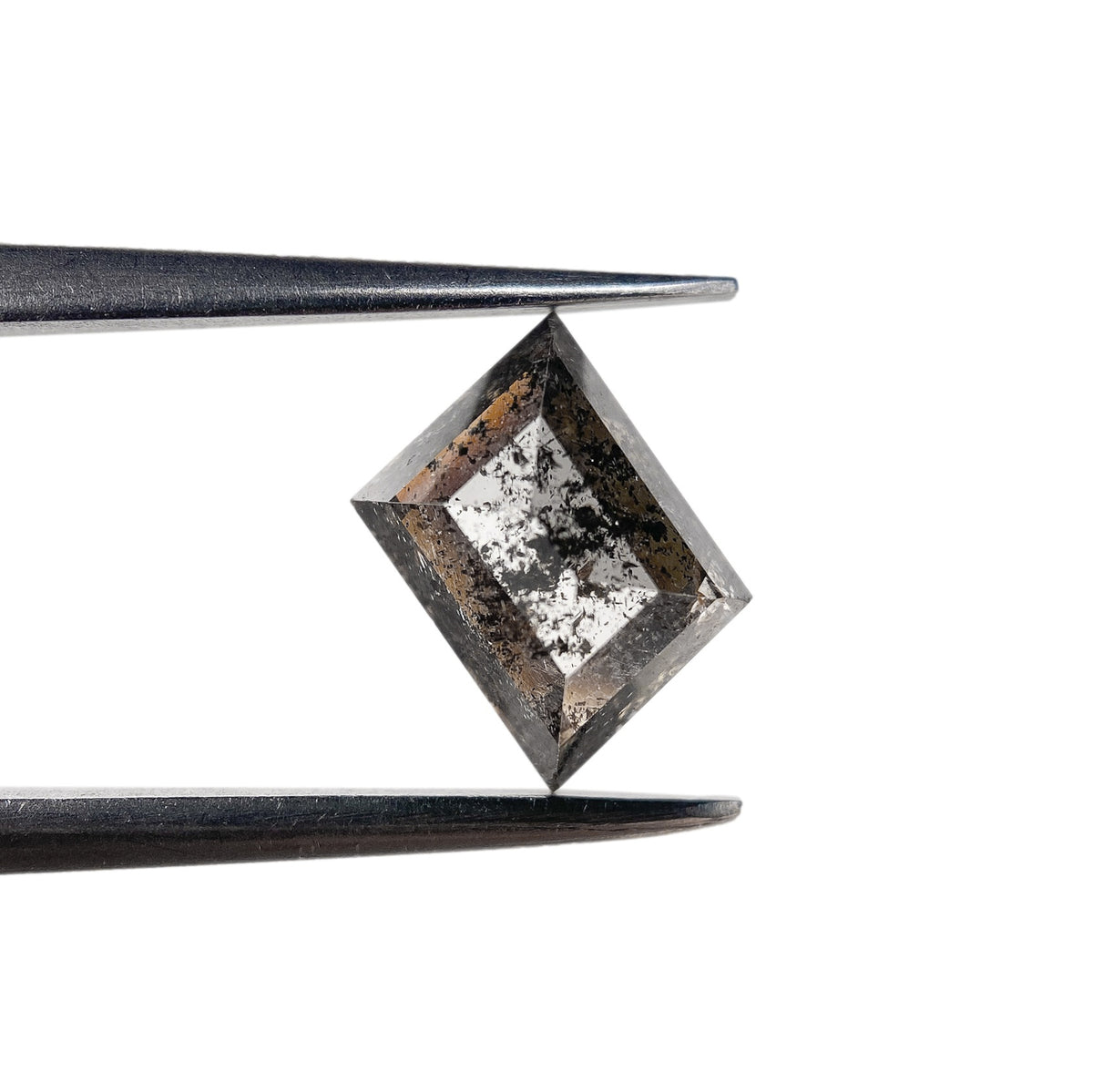 1.10ct | Salt & Pepper Rhomboid Shape Rose Cut Diamond - Modern Rustic Diamond