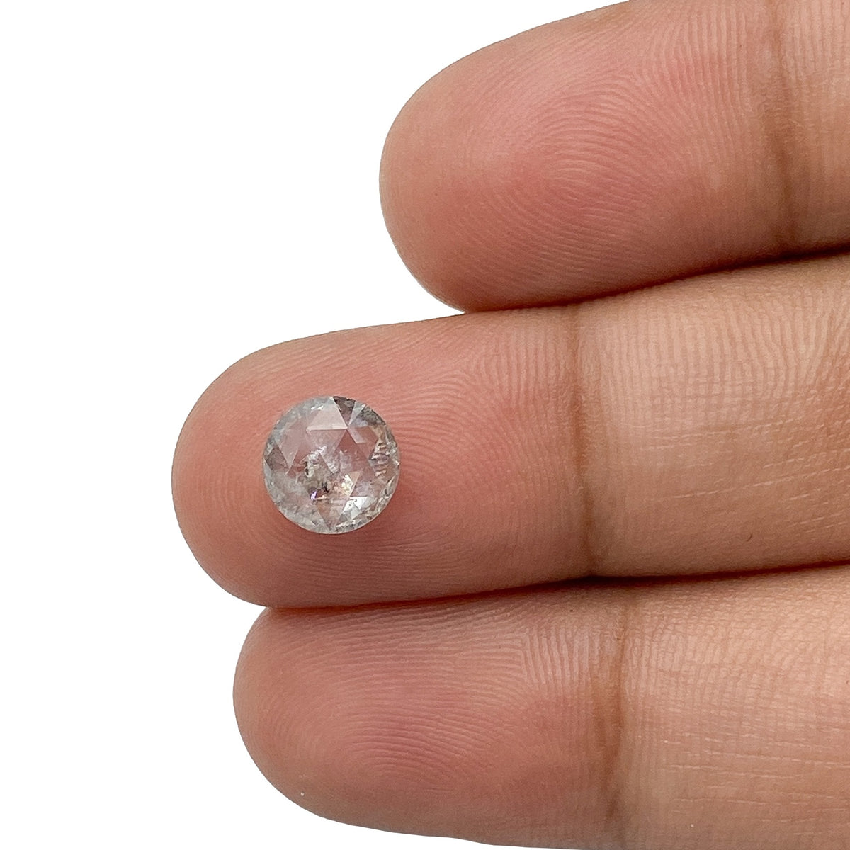 1.10ct | Salt & Pepper Round Shape Rose Cut Diamond - Modern Rustic Diamond