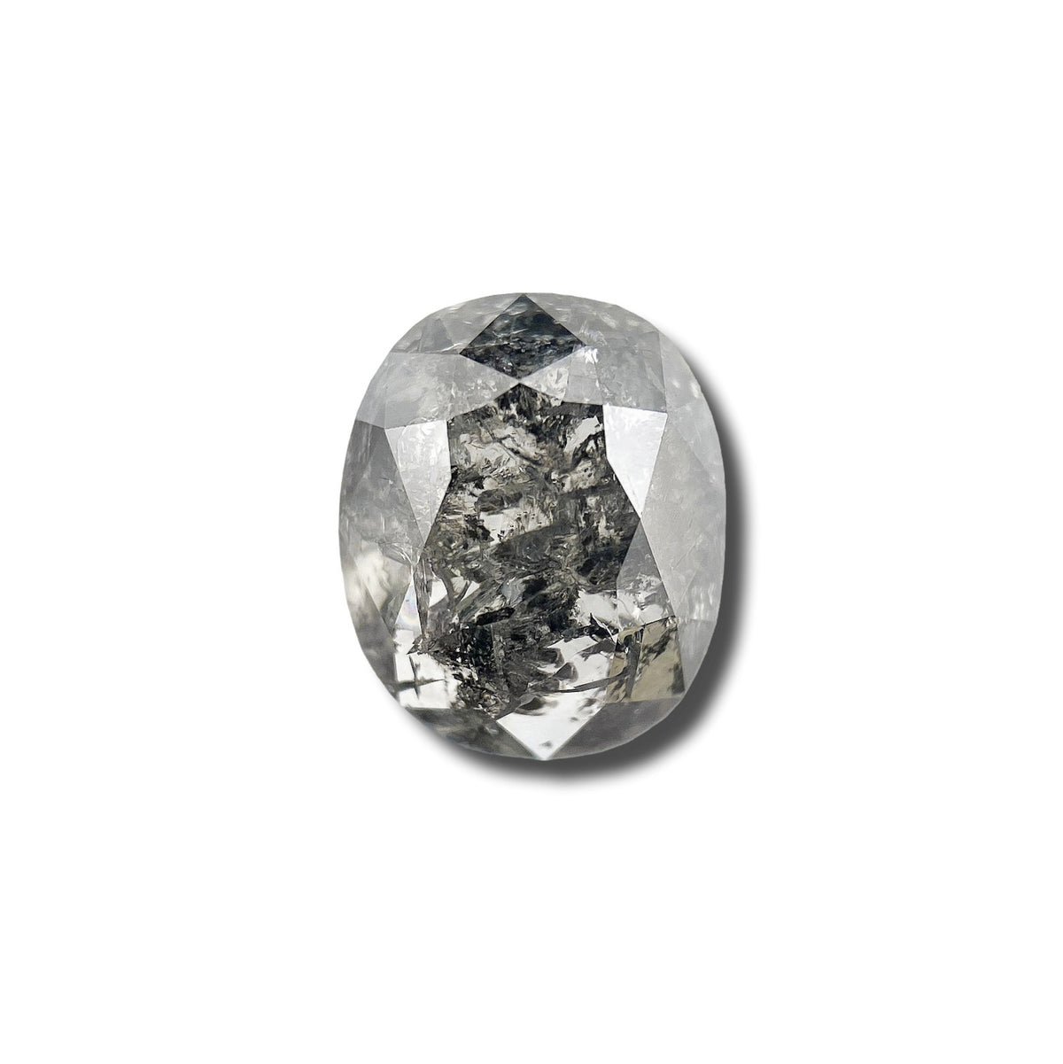 1.04ct | Salt & Pepper Cushion Shape Rose Cut Diamond