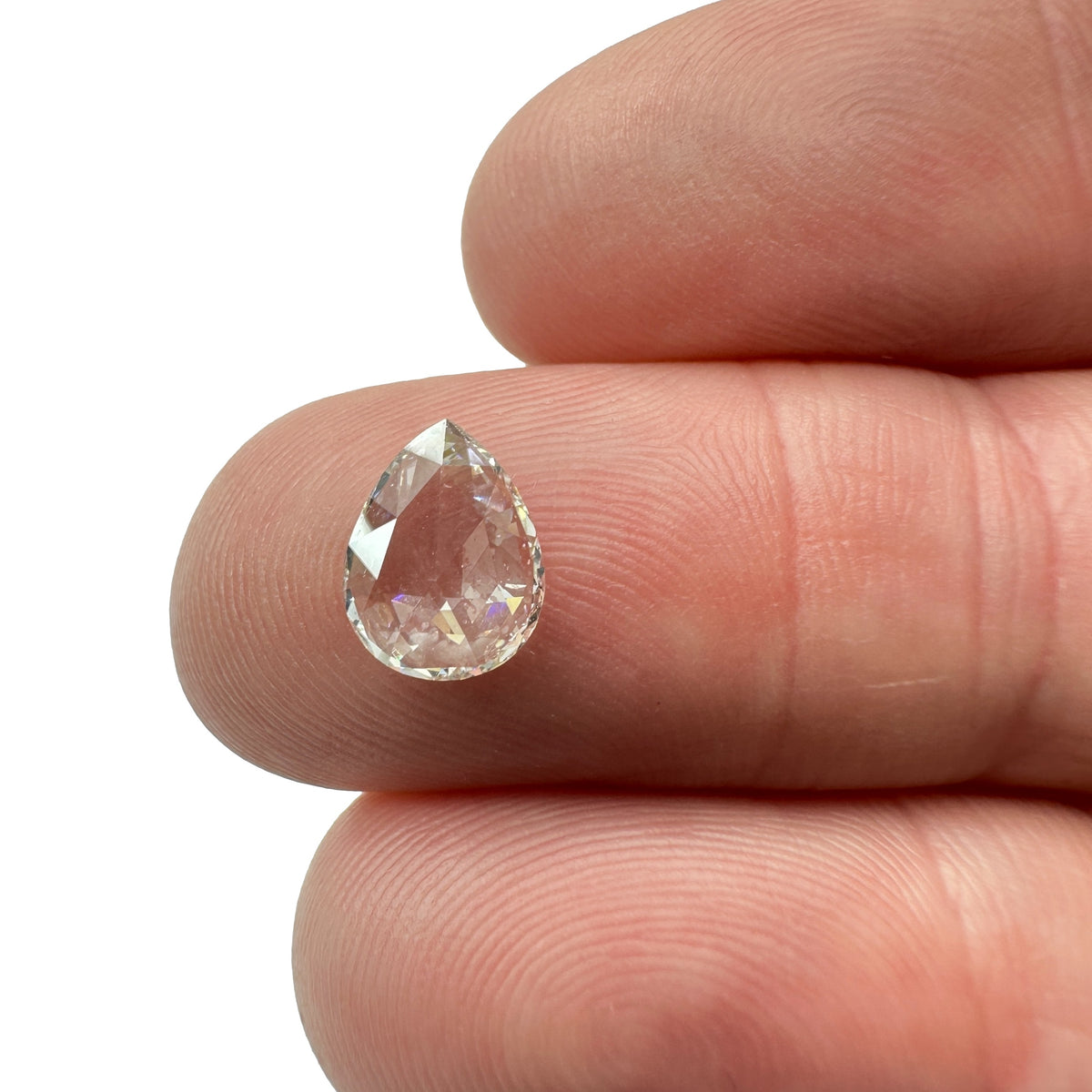 1.11ct | Champagne VVS Pear Shape Rose Cut Diamond - Modern Rustic Diamond