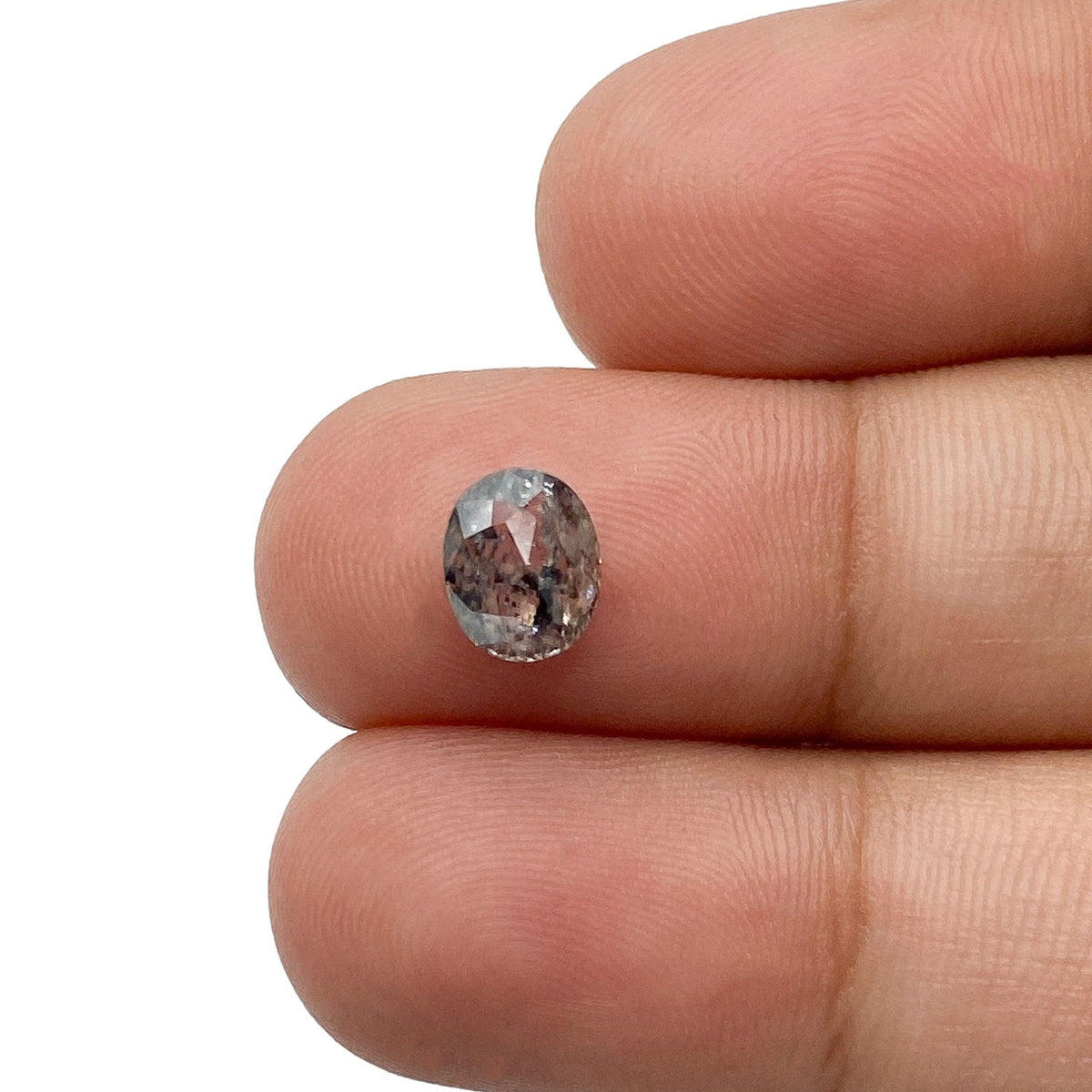 1.11ct | Salt & Pepper Oval Shape Rose Cut Diamond - Modern Rustic Diamond