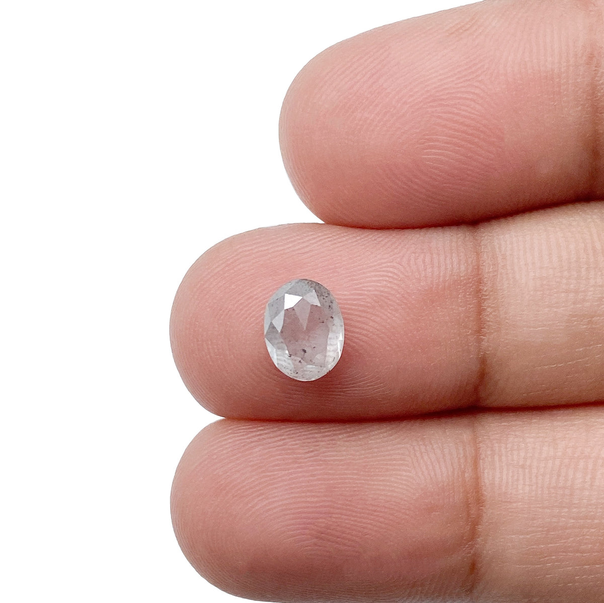 1.11ct | Salt & Pepper Oval Shape Rose Cut Diamond - Modern Rustic Diamond