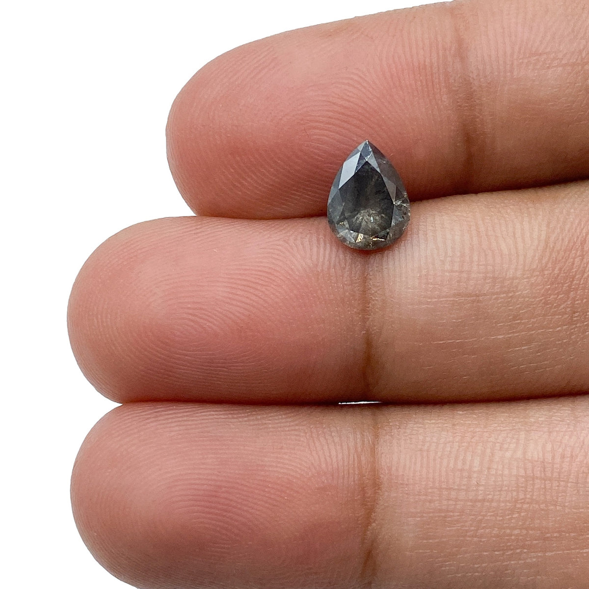 1.11ct | Salt & Pepper Pear Shape Brilliant Cut Diamond - Modern Rustic Diamond