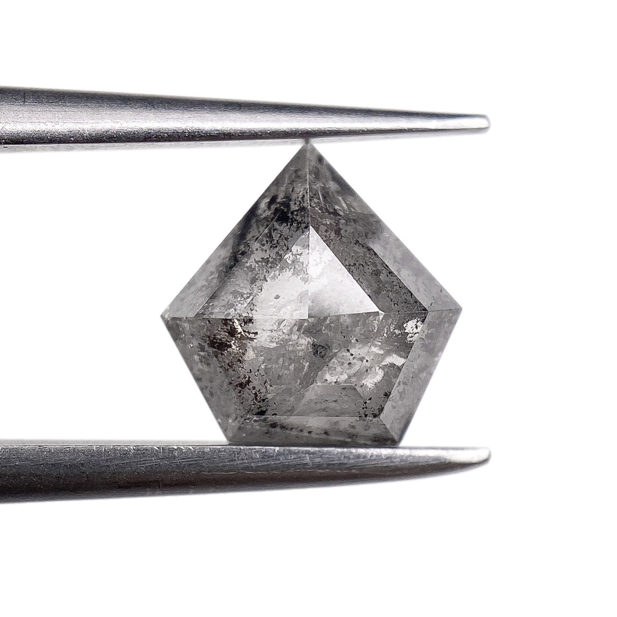 1.11ct | Salt & Pepper Shield Shape Rose Cut Diamond - Modern Rustic Diamond