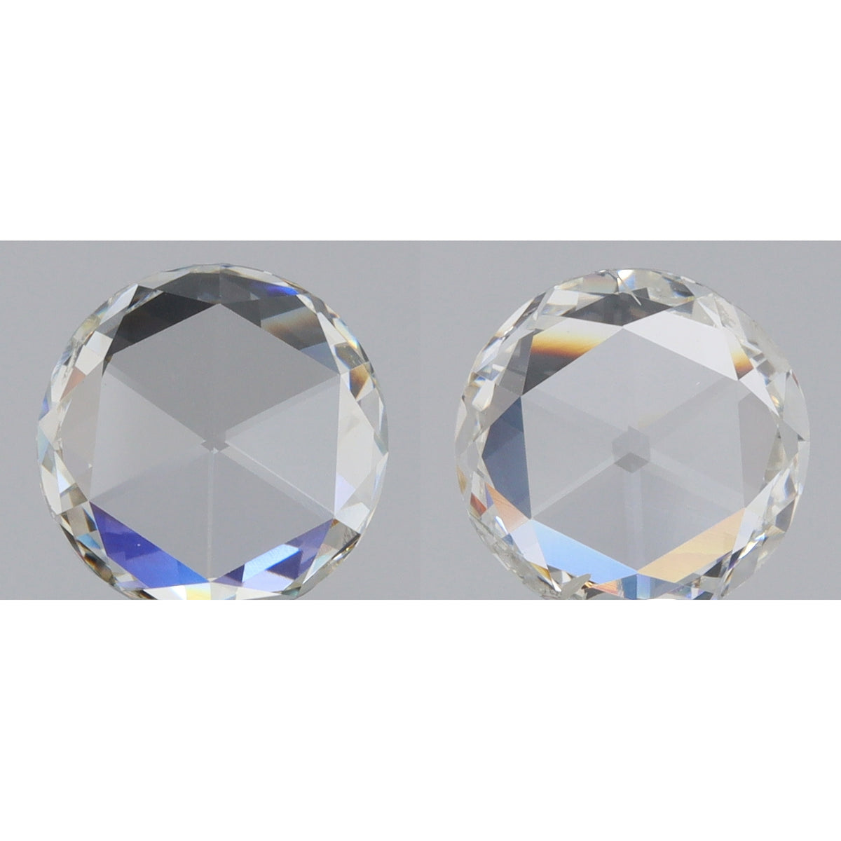 1.52cttw | G-H VS-SI Round Shape Rose Cut Diamond Matched Pair - Modern Rustic Diamond