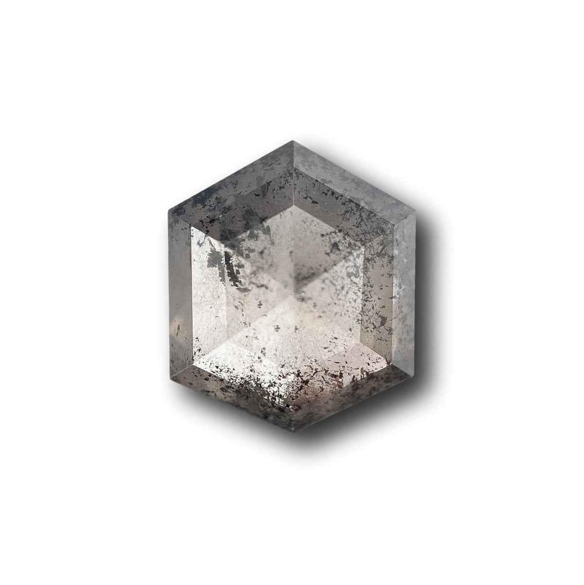 2.05ct | Salt & Pepper Hexagon Shape Rose Cut Diamond
