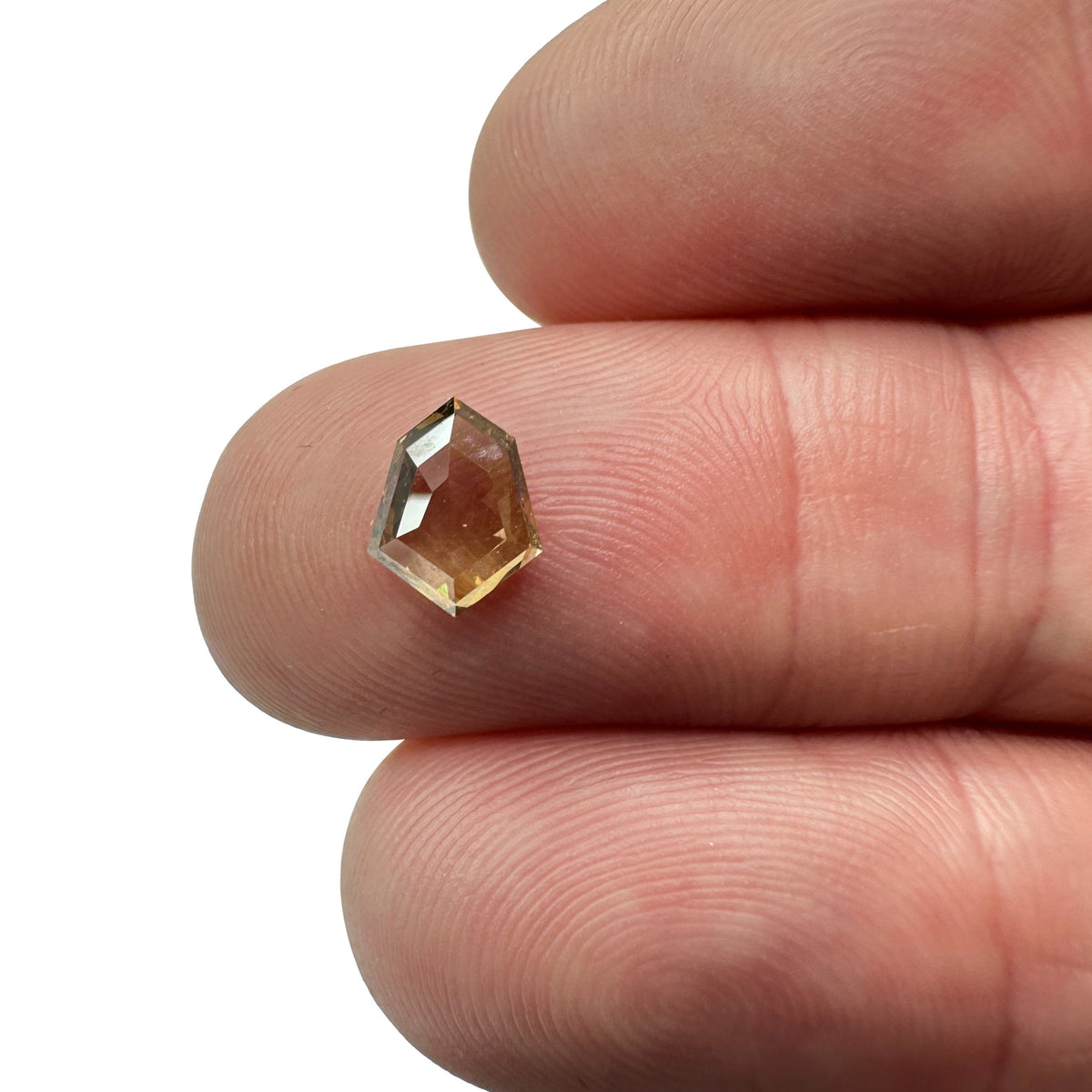 1.12ct | Champagne VVS Shield Shape Rose Cut Diamond-Modern Rustic Diamond
