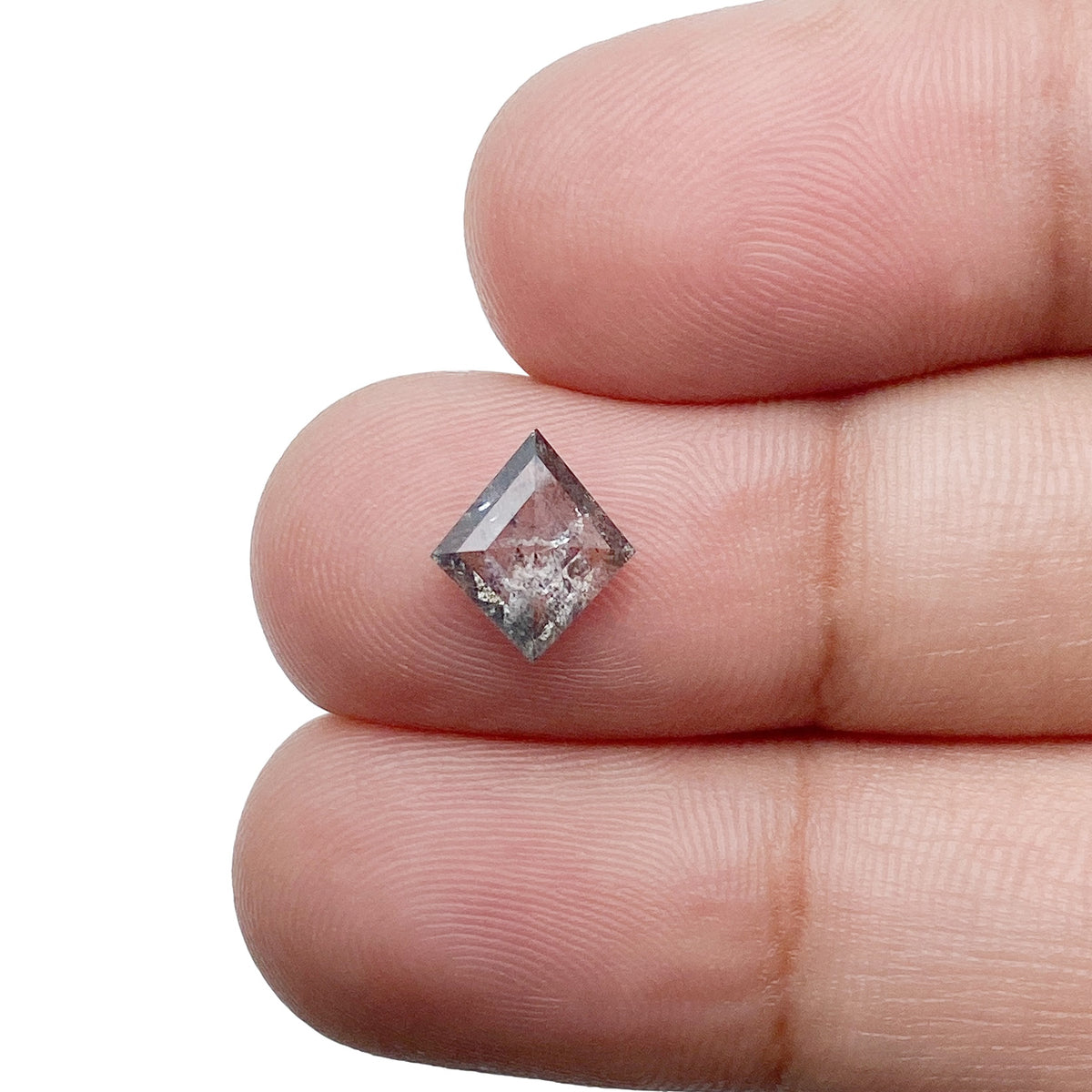 1.12ct | Salt & Pepper Lozenge Shape Rose Cut Diamond - Modern Rustic Diamond