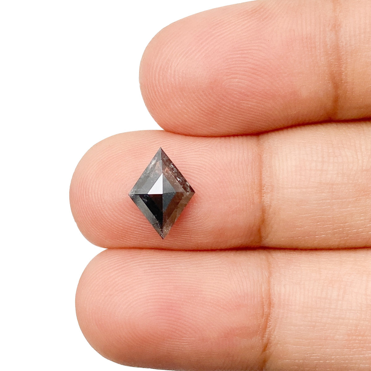1.12ct | Salt & Pepper Lozenge Shape Step Cut Diamond - Modern Rustic Diamond