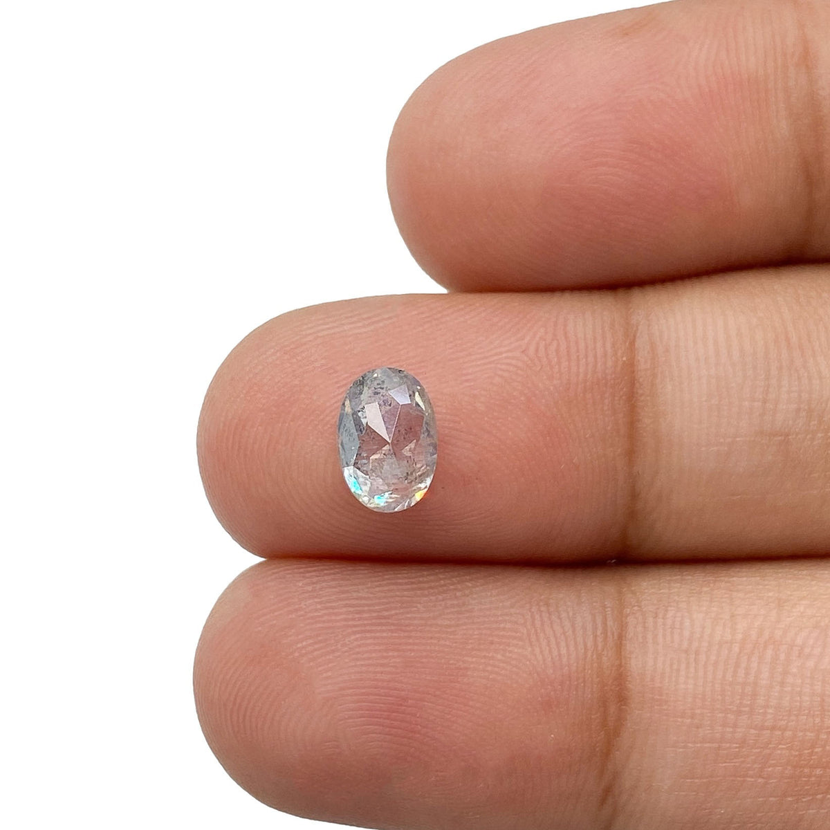 1.12ct | Salt & Pepper Oval Shape Rose Cut Diamond - Modern Rustic Diamond