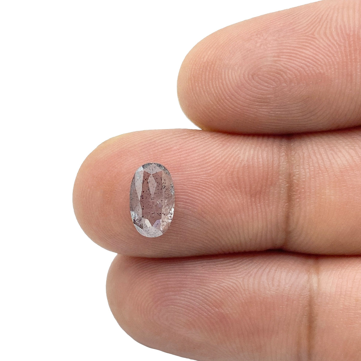 1.12ct | Salt & Pepper Oval Shape Rose Cut Diamond - Modern Rustic Diamond