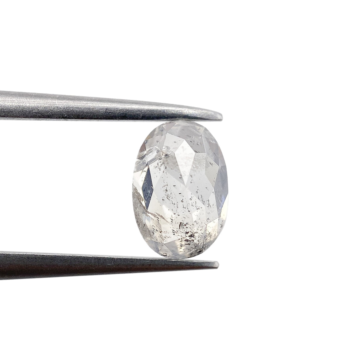 1.12ct | Salt & Pepper Oval Shape Rose Cut Diamond - Modern Rustic Diamond