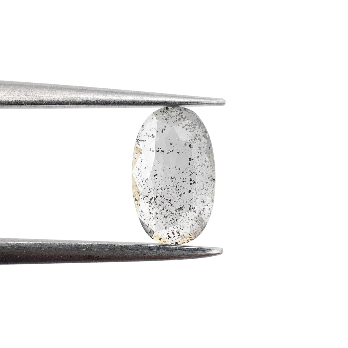 1.12ct | Salt & Pepper Oval Shape Rose Cut Diamond - Modern Rustic Diamond