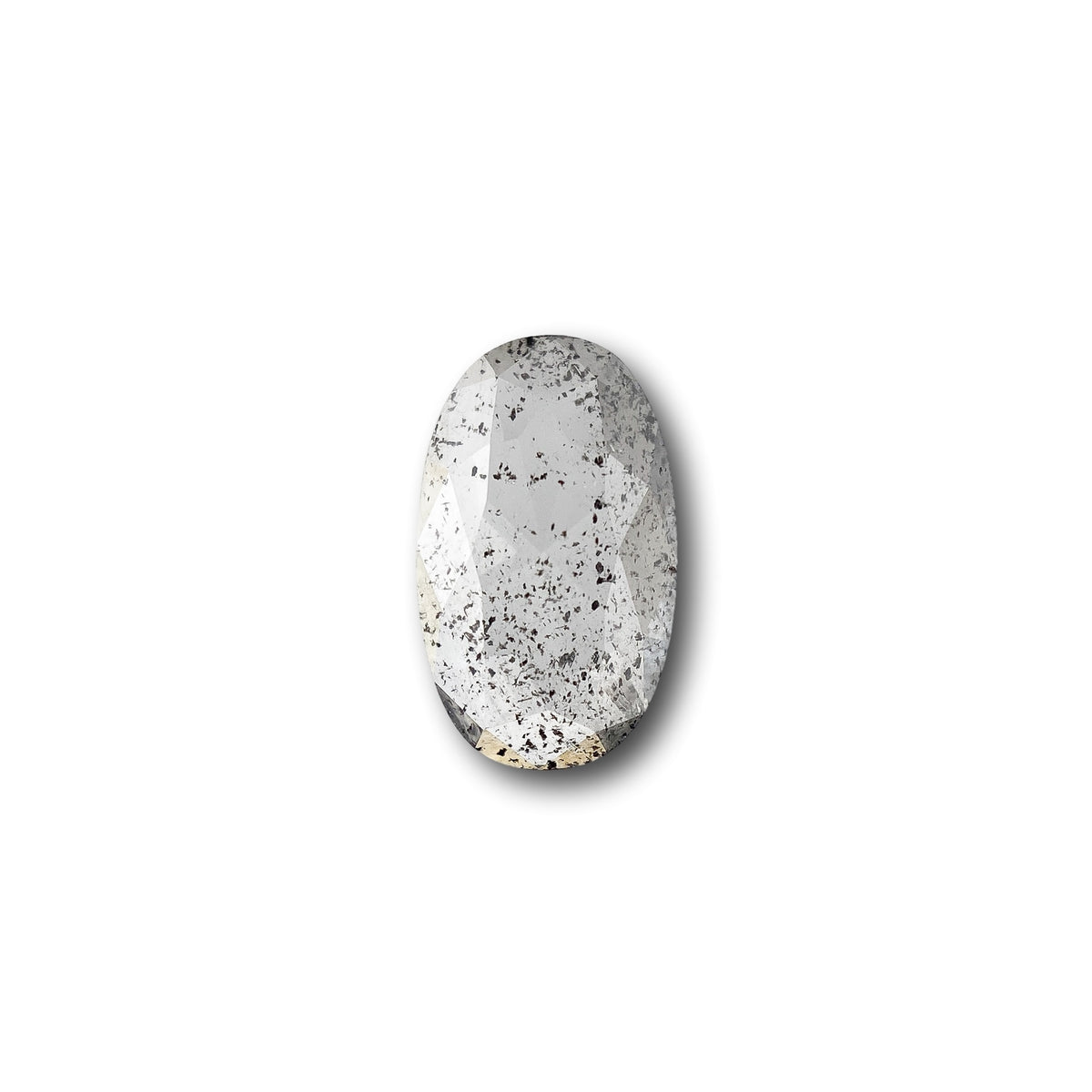 1.12ct | Salt & Pepper Oval Shape Rose Cut Diamond - Modern Rustic Diamond