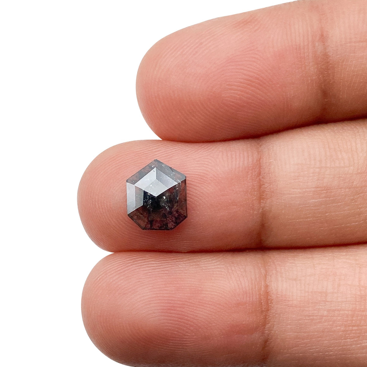1.12ct | Salt & Pepper Shield Shape Rose Cut Diamond - Modern Rustic Diamond