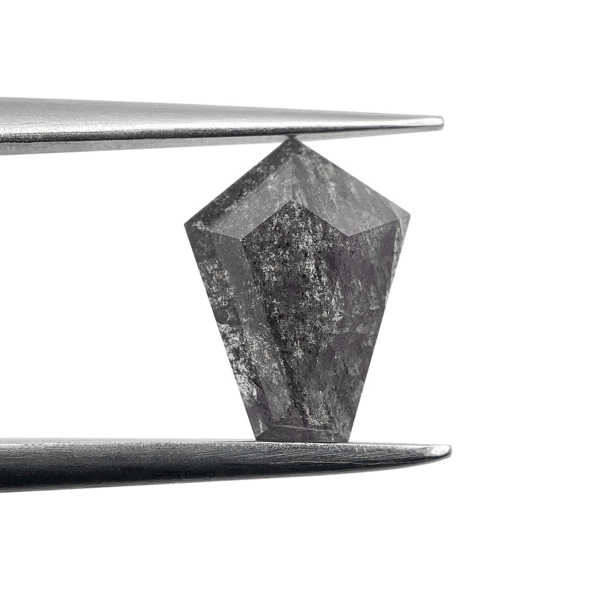 1.12ct | Salt & Pepper Shield Shape Rose Cut Diamond - Modern Rustic Diamond