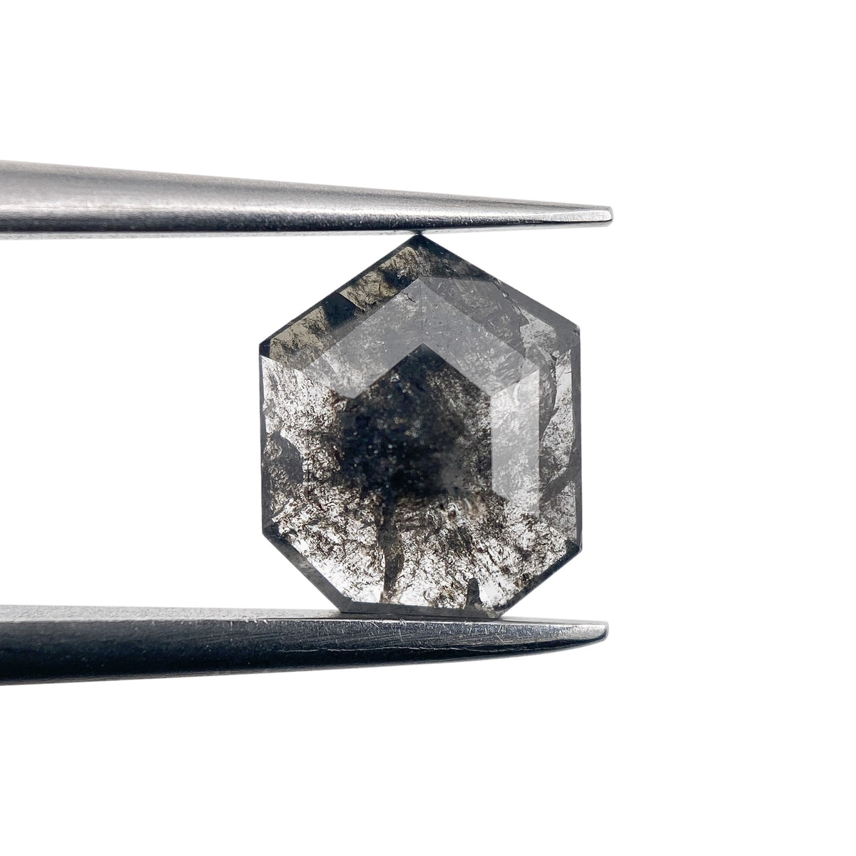 1.12ct | Salt & Pepper Shield Shape Rose Cut Diamond - Modern Rustic Diamond