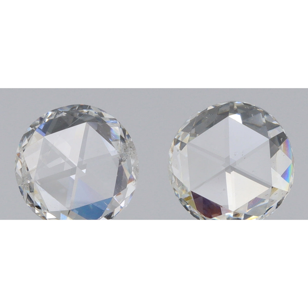0.92cttw | G-H SI Round Shape Rose Cut Diamond Matched Pair - Modern Rustic Diamond