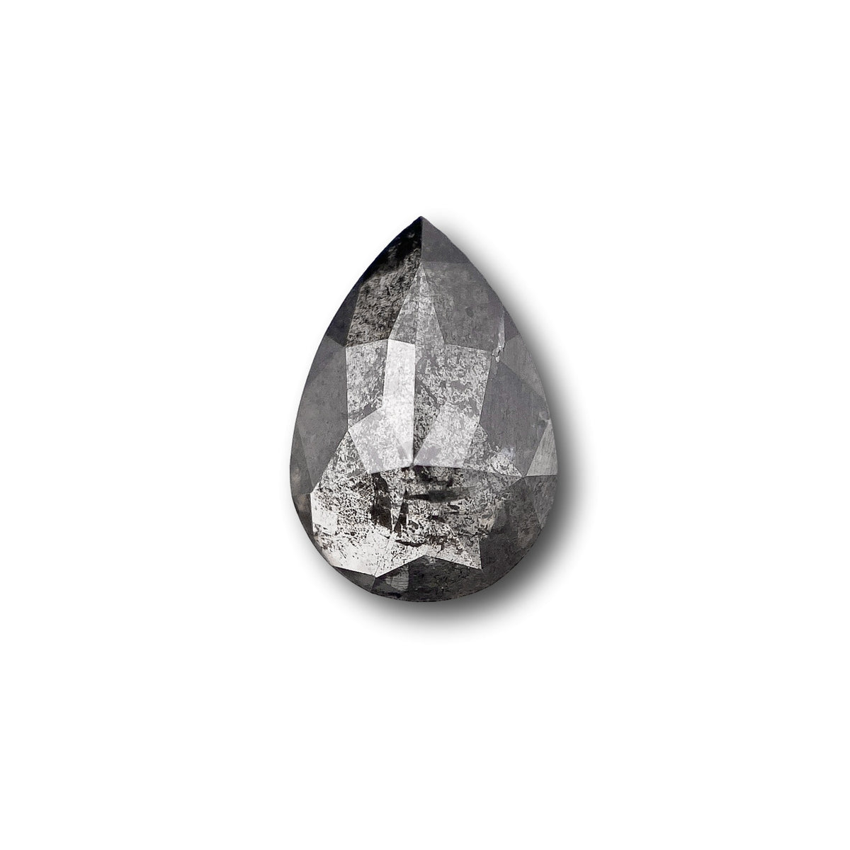0.96ct | Salt & Pepper Pear Shape Rose Cut Diamond