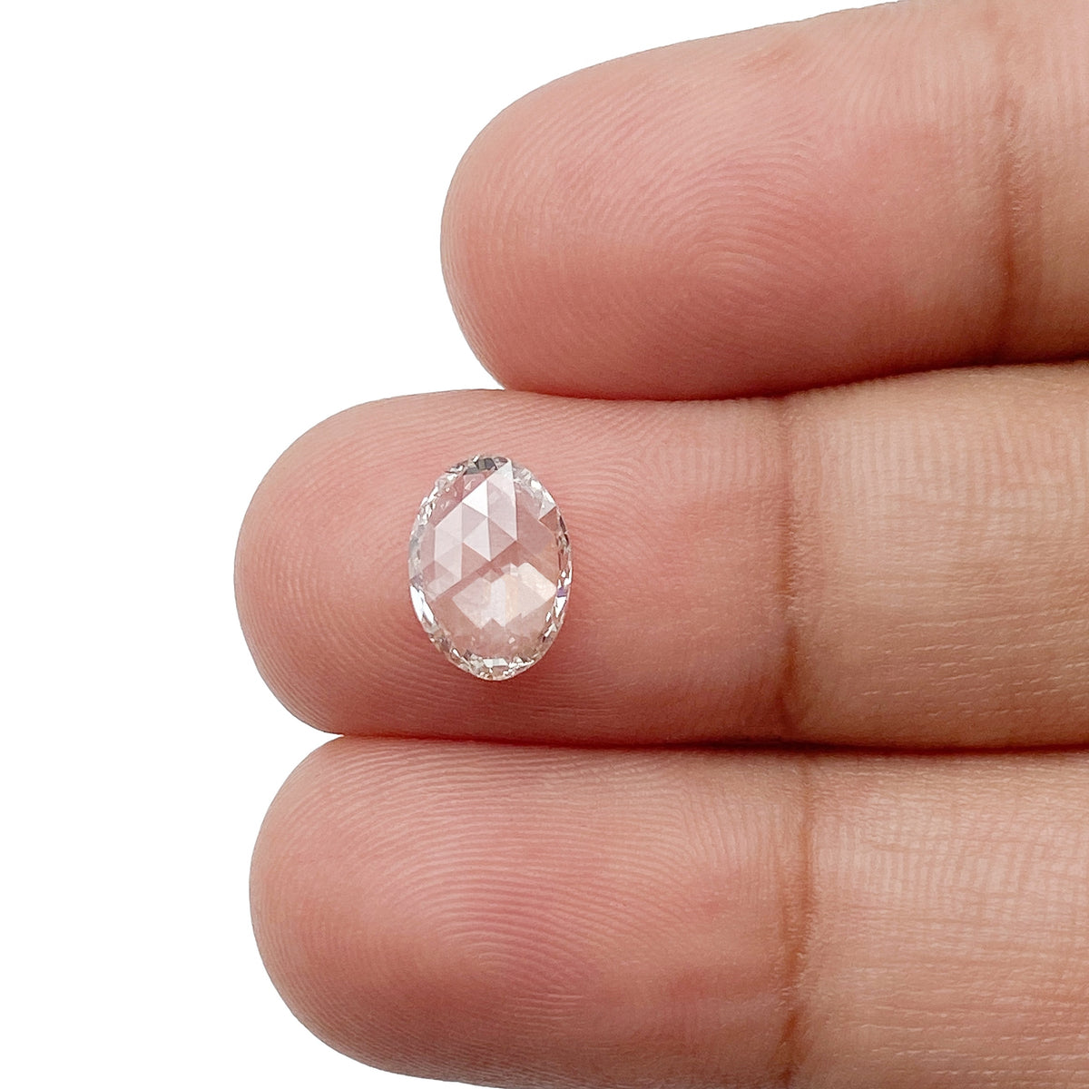 1.13ct | Champagne VVS Oval Shape Rose Cut Diamond - Modern Rustic Diamond