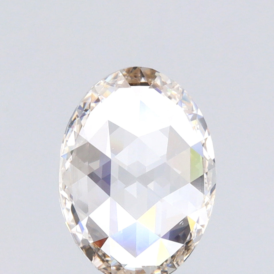 1.13ct | Champagne VVS Oval Shape Rose Cut Diamond - Modern Rustic Diamond