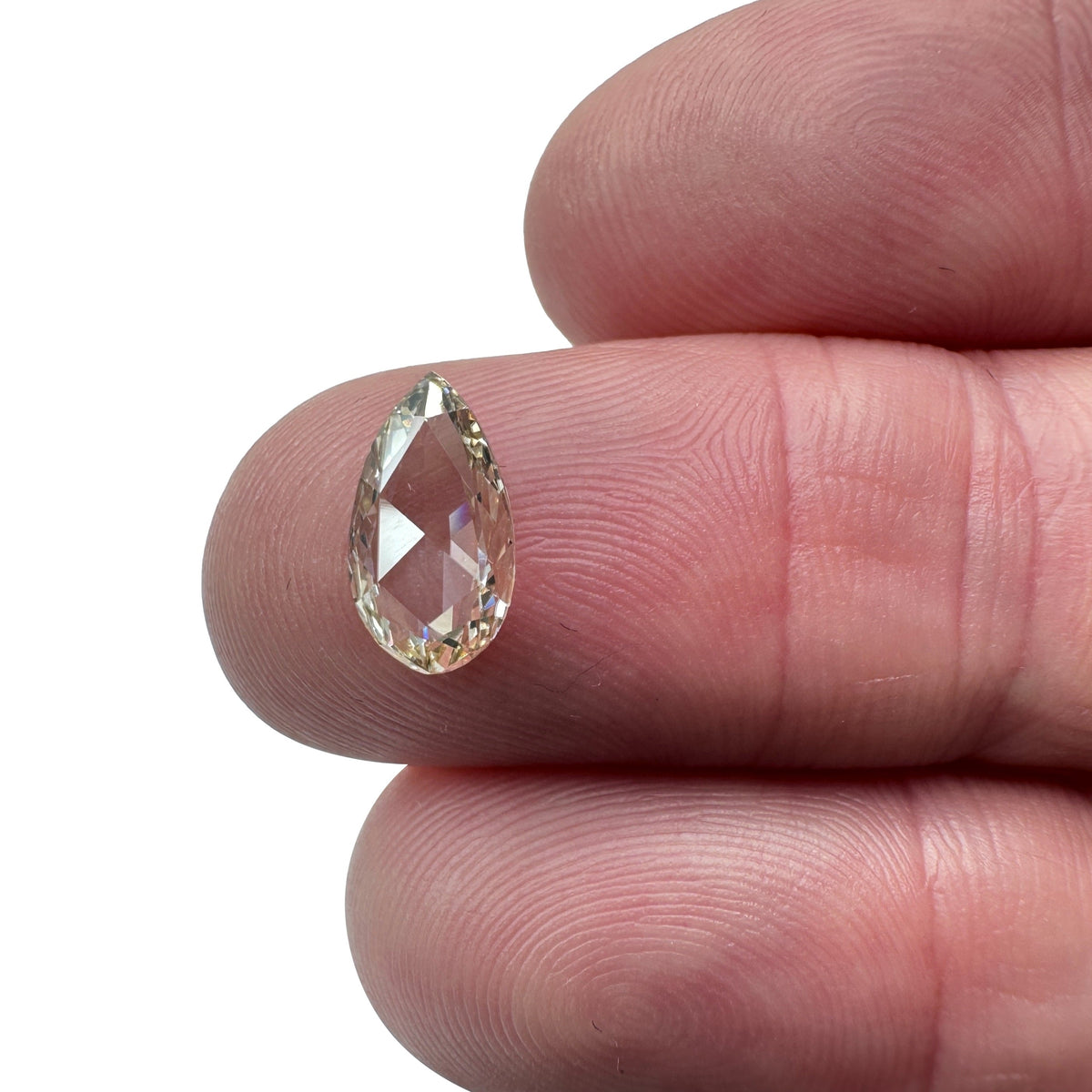 1.13ct | Champagne VVS Pear Shape Rose Cut Diamond-Modern Rustic Diamond