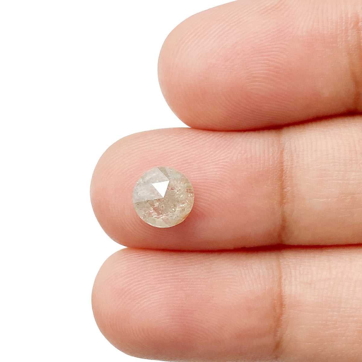 1.13ct | Salt & Pepper Round Shape Rose Cut Diamond - Modern Rustic Diamond