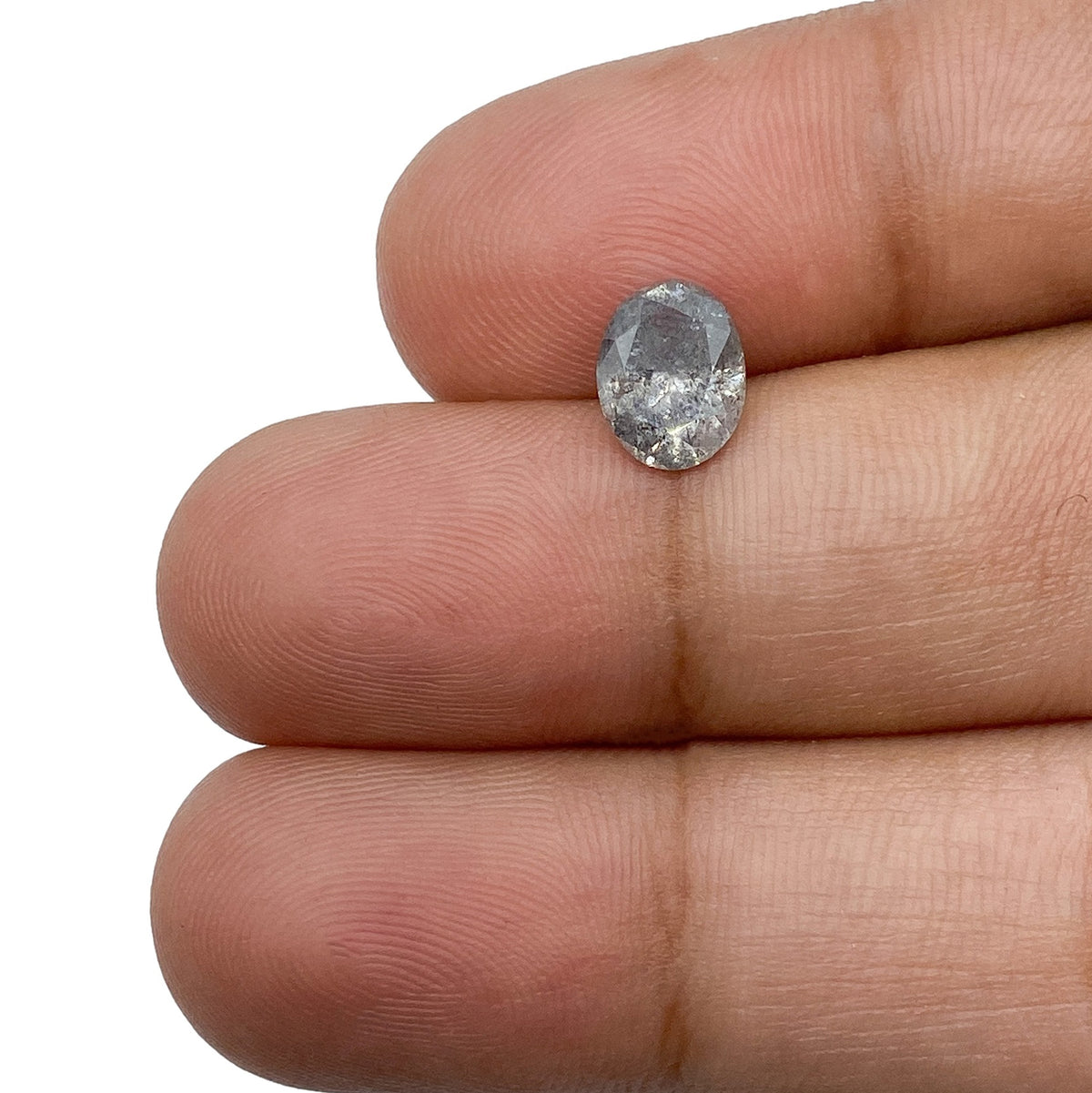 1.13ct | Salt & Pepper Oval Shape Brilliant Cut Diamond - Modern Rustic Diamond