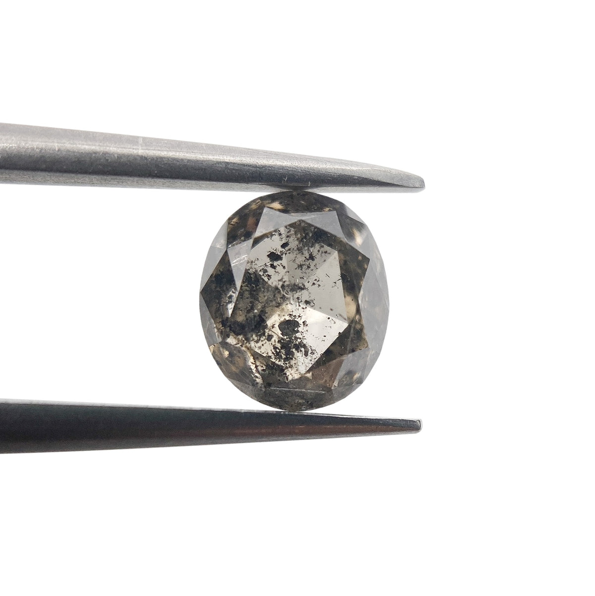 1.13ct | Salt & Pepper Oval Shape Brilliant Cut Diamond - Modern Rustic Diamond