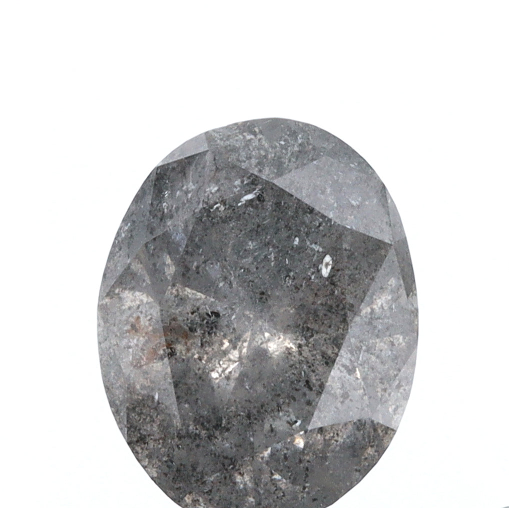 1.13ct | Salt & Pepper Oval Shape Brilliant Cut Diamond - Modern Rustic Diamond