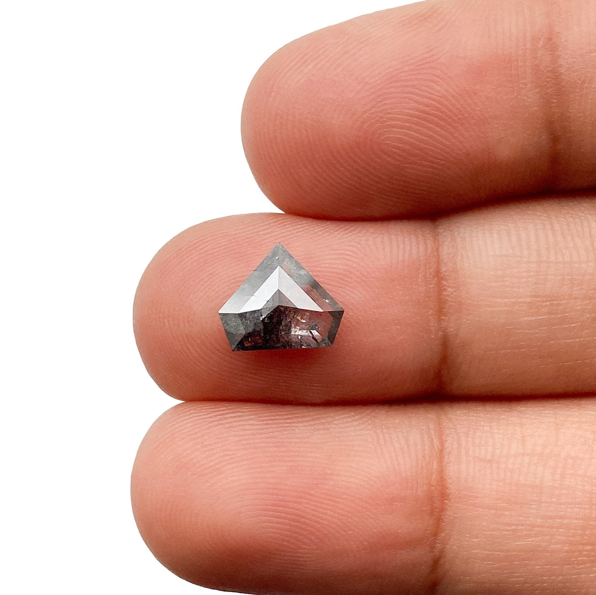 1.13ct | Salt & Pepper Shield Shape Step Cut Diamond - Modern Rustic Diamond