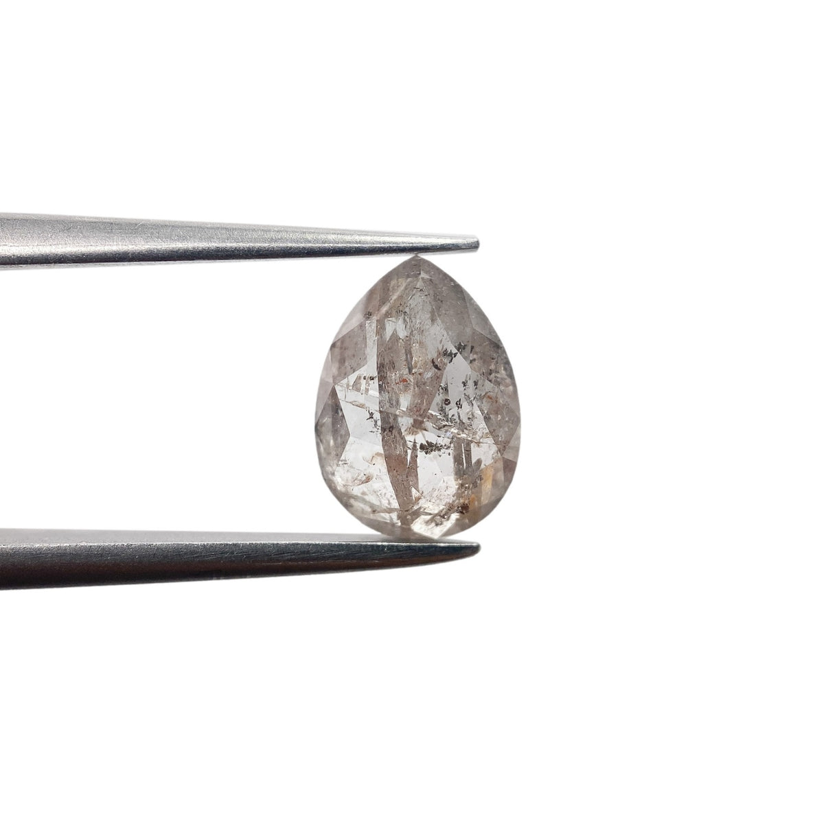 1.14ct | Salt & Pepper Pear Shape Rose Cut Diamond - Modern Rustic Diamond