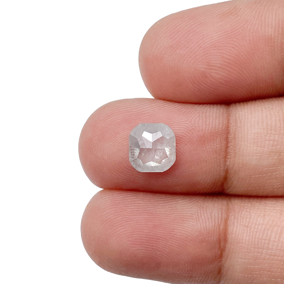 1.14ct | Salt & Pepper Cushion Shape Rose Cut Diamond - Modern Rustic Diamond