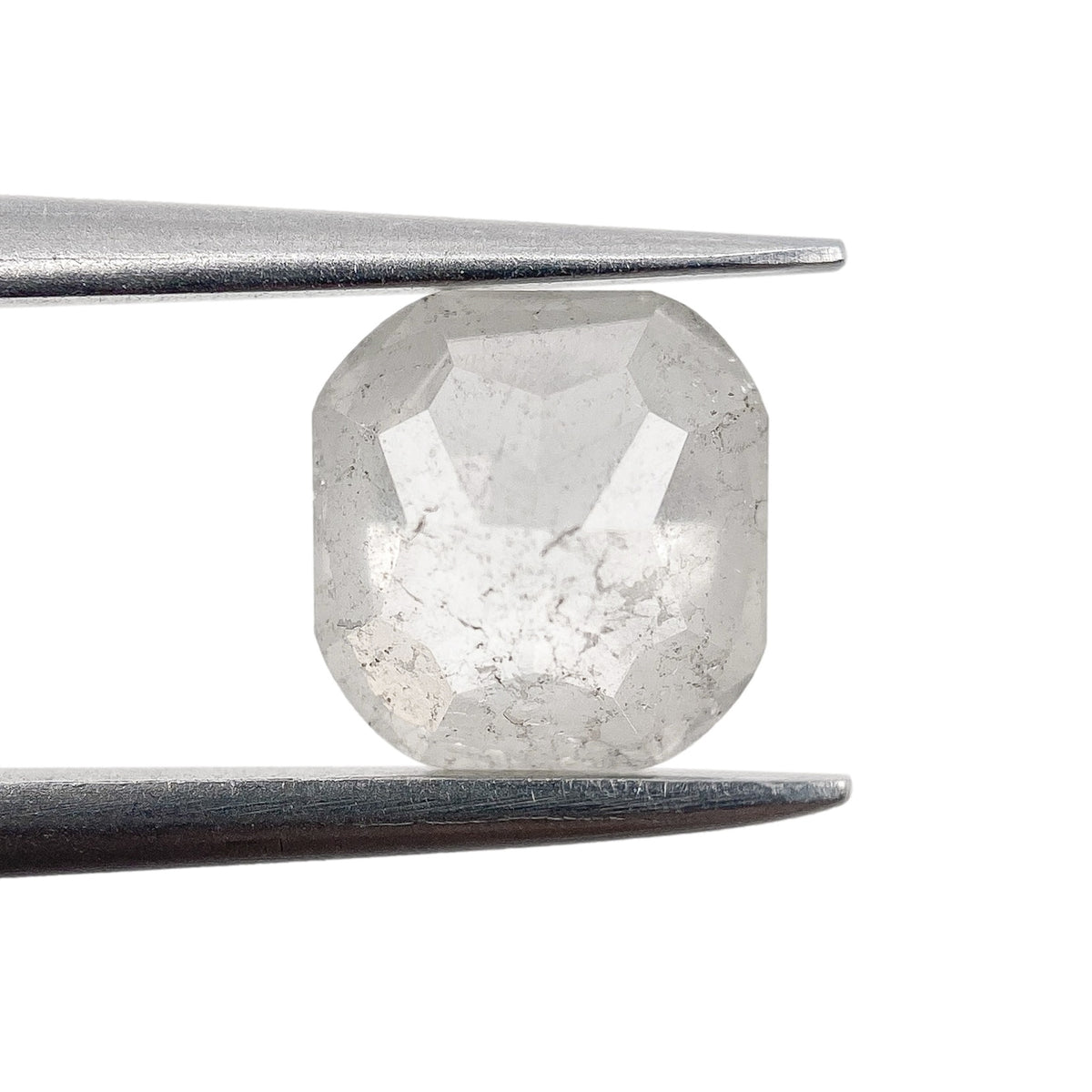1.14ct | Salt & Pepper Cushion Shape Rose Cut Diamond - Modern Rustic Diamond