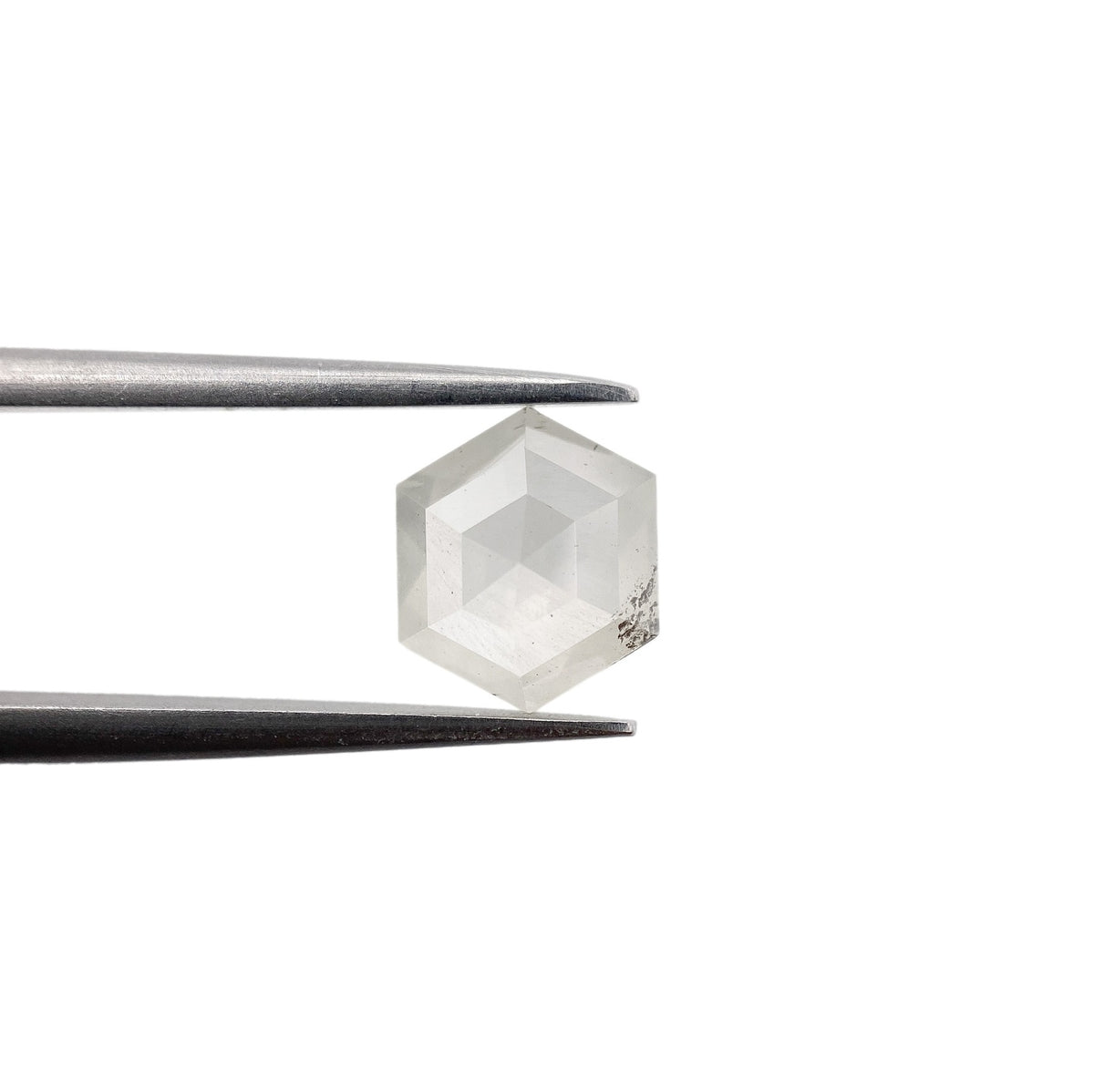 1.14ct | Salt & Pepper Hexagon Shape Rose Cut Diamond - Modern Rustic Diamond