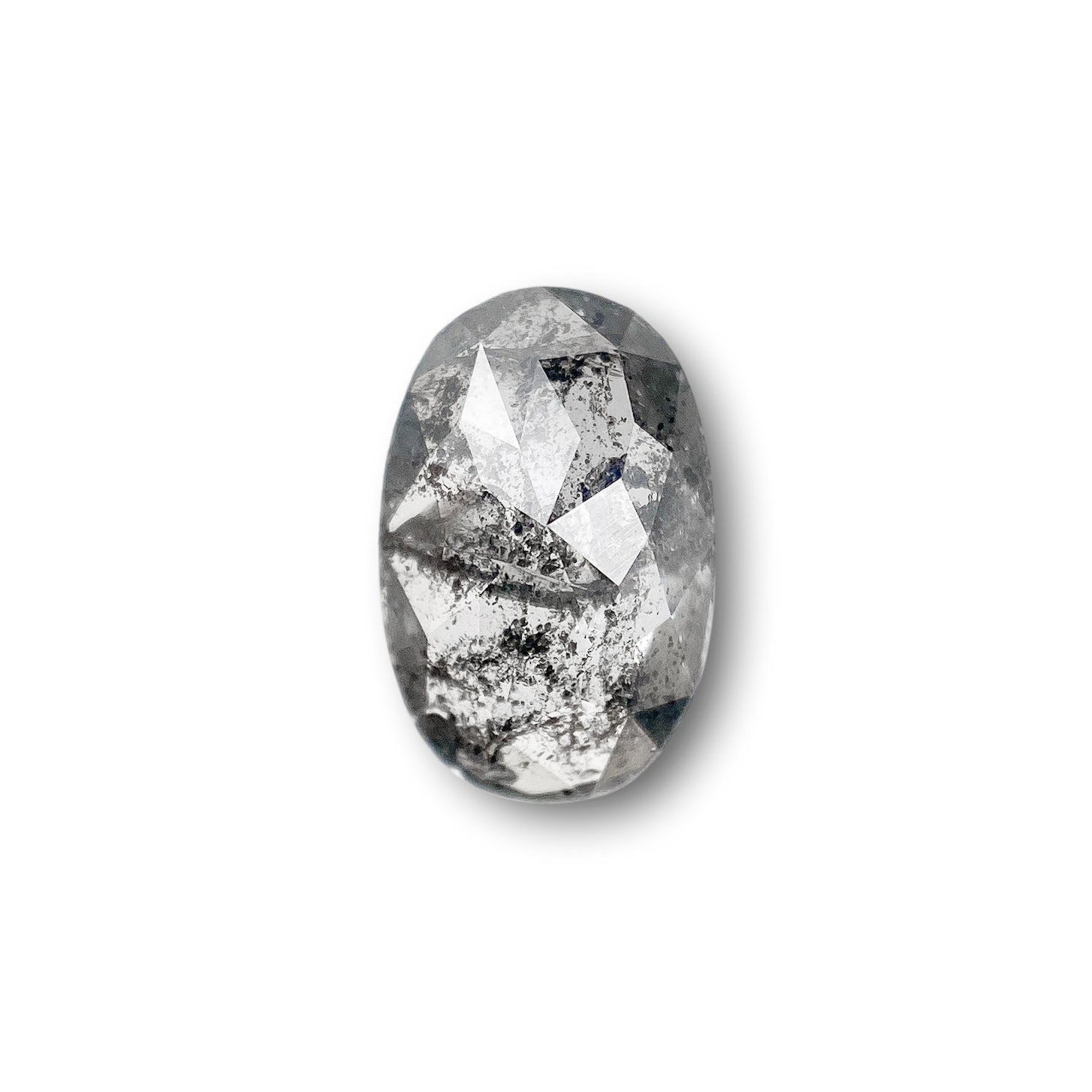 1.14ct | Salt & Pepper Oval Shape Rose Cut Diamond - Modern Rustic Diamond
