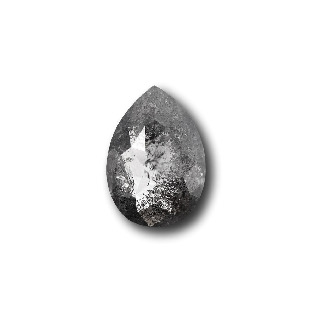 0.89ct | Salt & Pepper Pear Shape Rose Cut Diamond