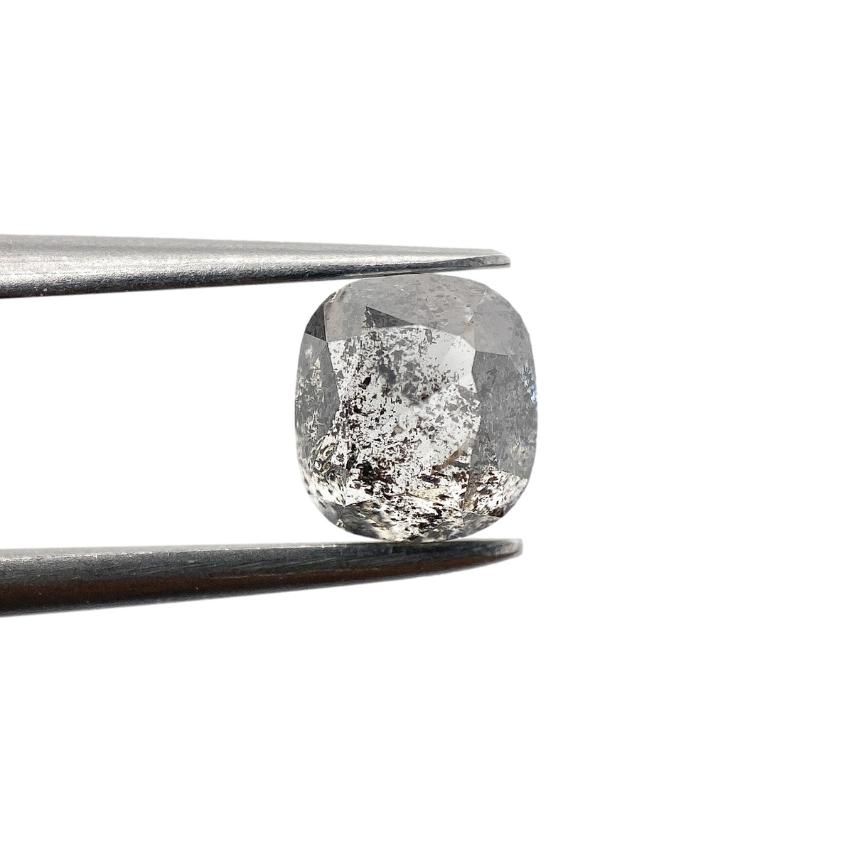 1.15ct | Salt & Pepper Cushion Shape Rose Cut Diamond - Modern Rustic Diamond